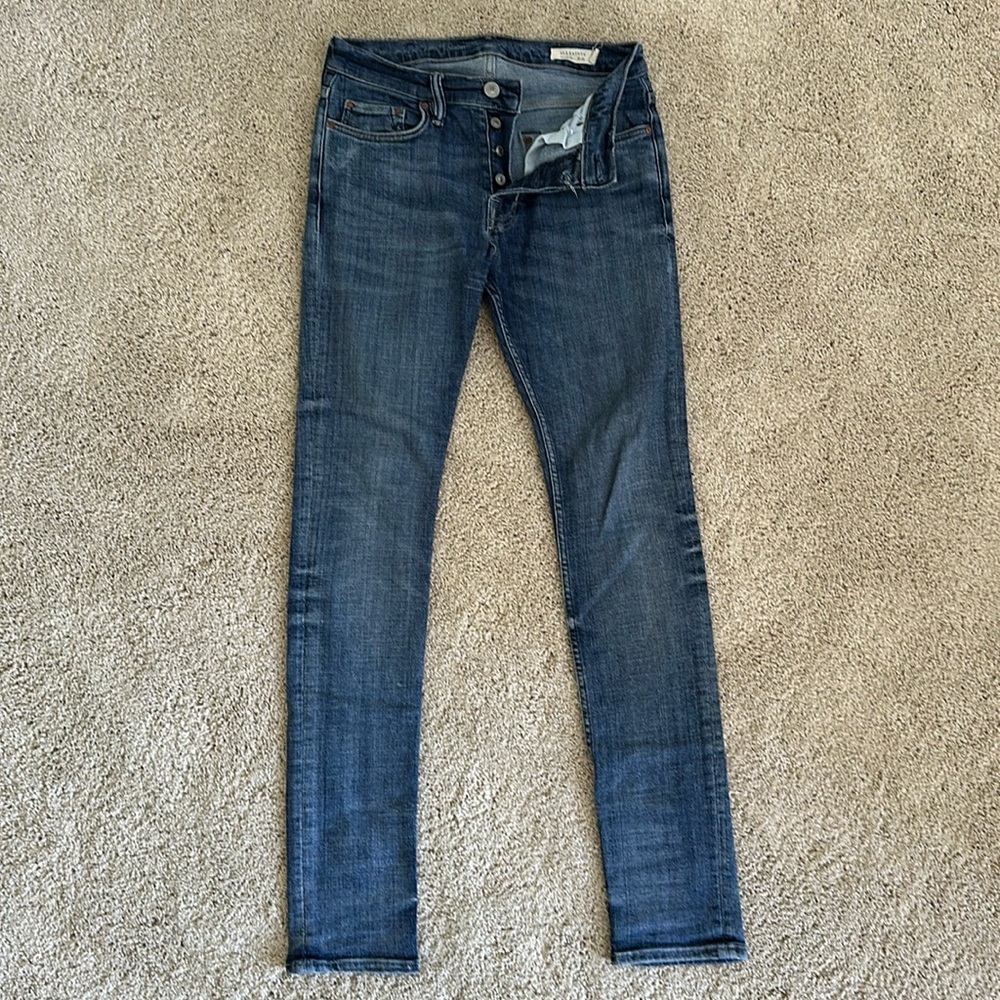 All Saints Cigarette Jeans. Size 28. Blue